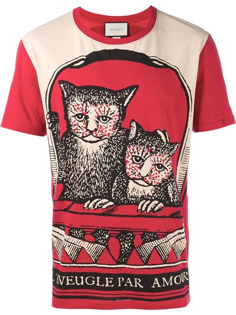 gucci cat shirt red
